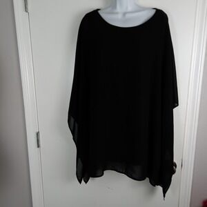PaisleyGrace Poncho Blouse Womens XL Sheer Overlay Flow Top Elegant‎ Layered